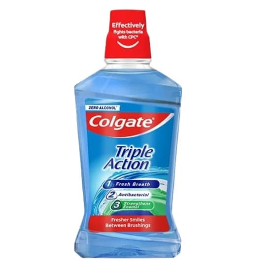 دهانشویه سفید کننده کلگیت بدون الکل Colgate triple Action(500 میل)