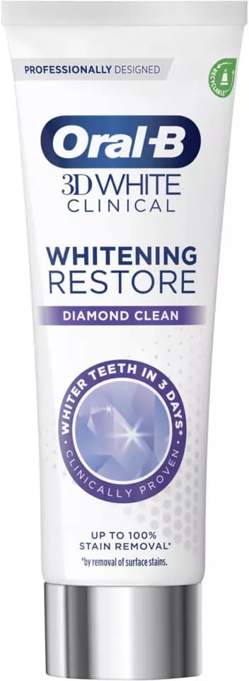 خمیر دندان سفید کننده ترمیمی اورال بی Oral B مدل Pro 3D White clinical