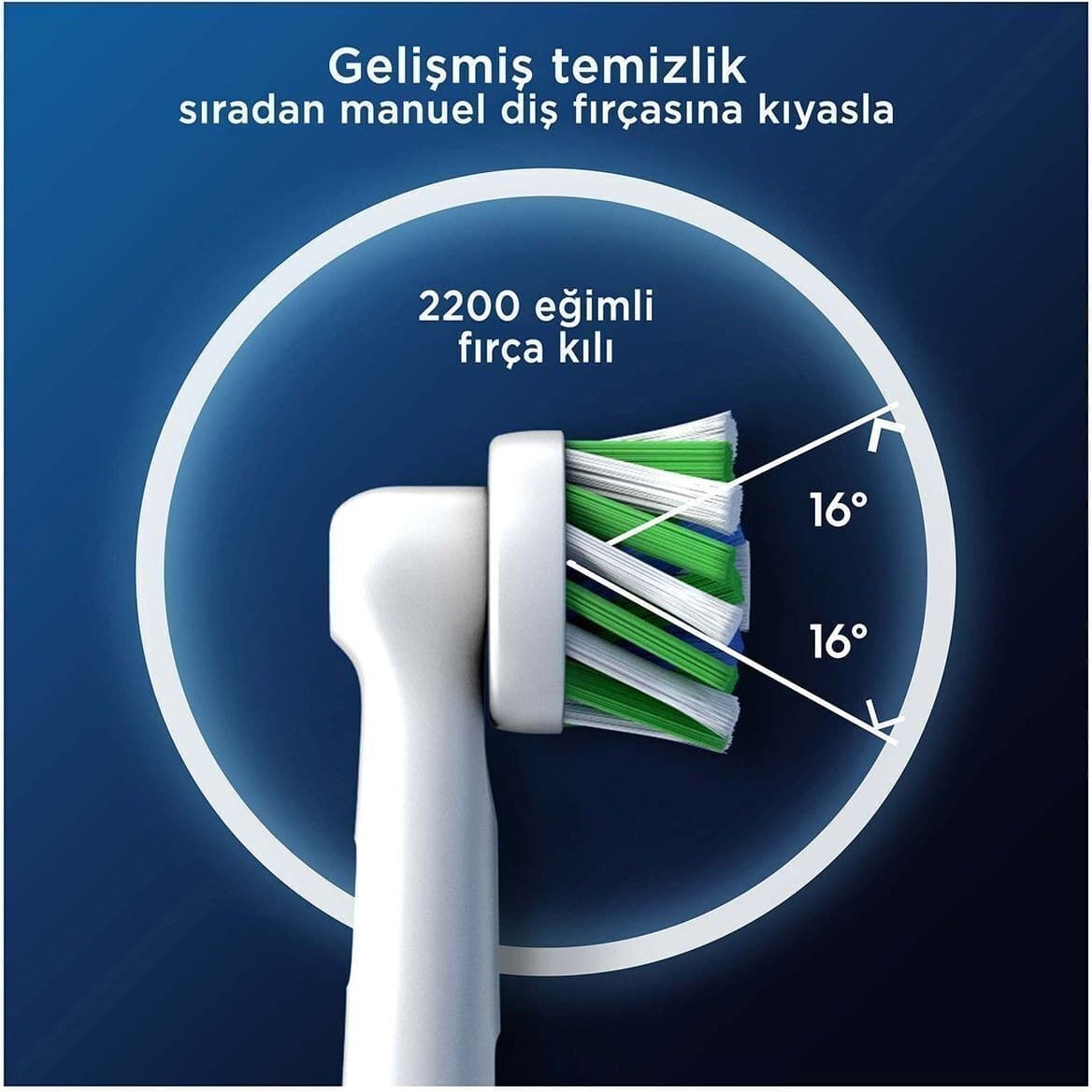 سری یدک مسواک برقی اورال بی مدل پرو کراس اکشن ORAL B PRO Cross Action (4عددی)آلمانی سفارش ترکیه — تصویر ۲