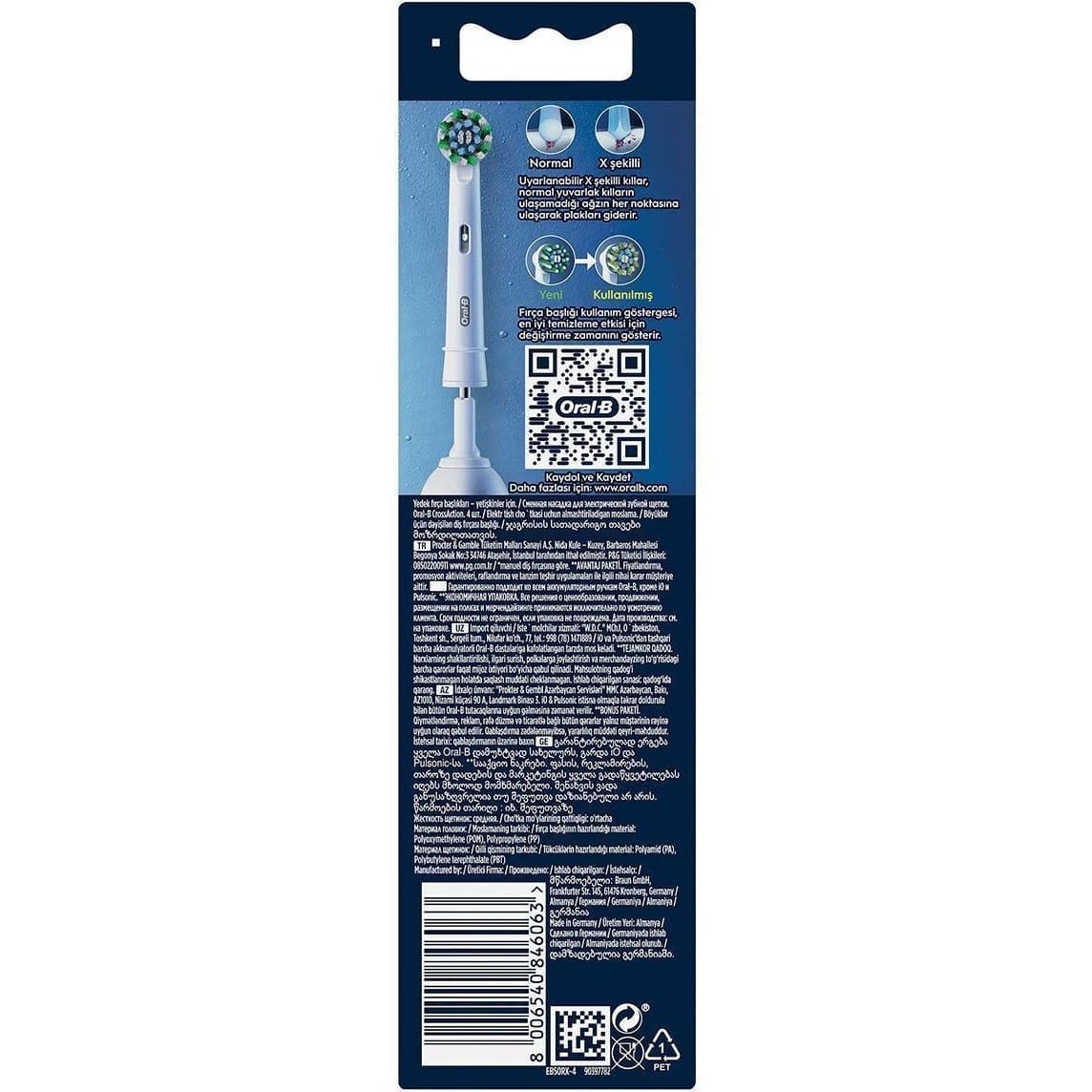 سری یدک مسواک برقی اورال بی مدل پرو کراس اکشن ORAL B PRO Cross Action (4عددی)آلمانی سفارش ترکیه — تصویر ۳