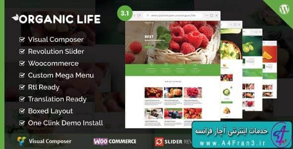 دانلود قالب وردپرس غذایی و گیاهی Organic Life