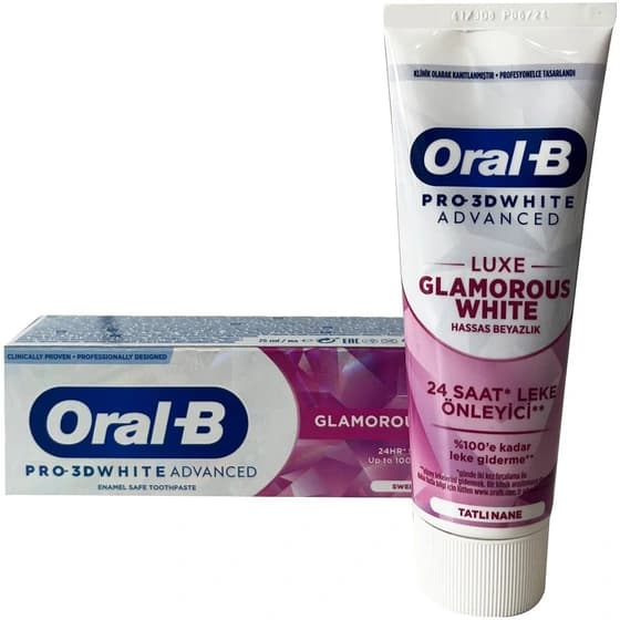 خمیر دندان سفید کننده اورال-بی Pro 3D White Advanced Luxe Glamorous White
