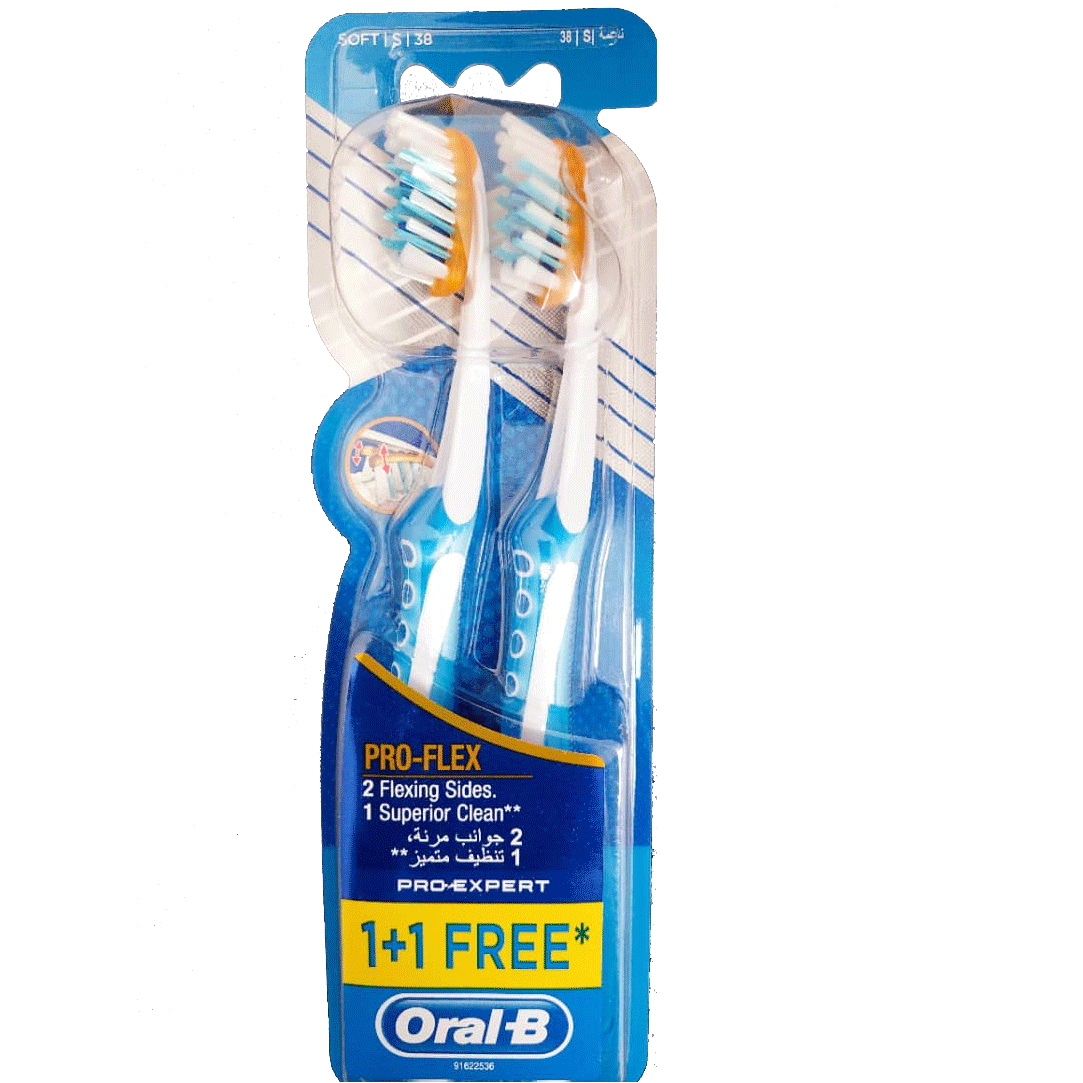 مسواک اورال بی Oral B مدل Pro Expert -Pro Flex (soft)پروفلکس با برس نرم اصل ایرلندی (2 عددی)