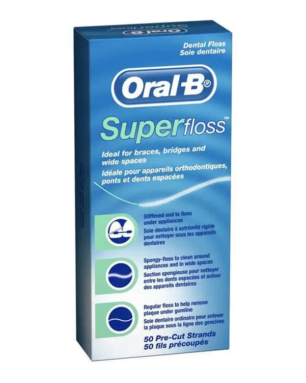 نخ دندان ارتودنسی سوپر فلاس اورال بی OralB Super Floss اورجینال — تصویر ۳