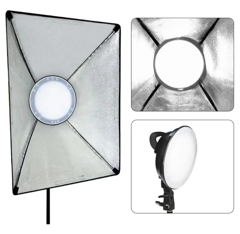 پروژکتور نورثابت SMD 100w+سافت باکس و سه پایه — تصویر ۲