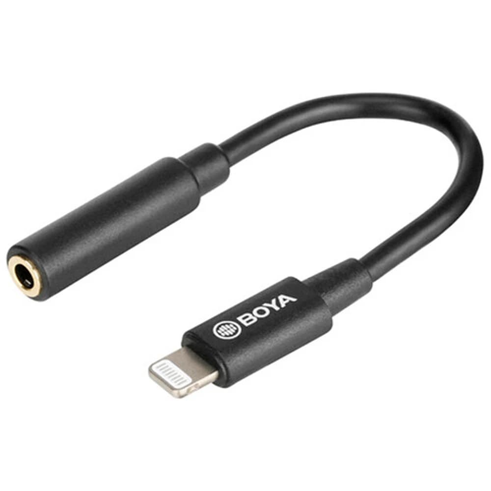 کابل تبدیل میکروفون بویا BOYA BY-K3 3.5mm TRRS Female to Lightning Adapter Cable (2.4″) — تصویر ۲