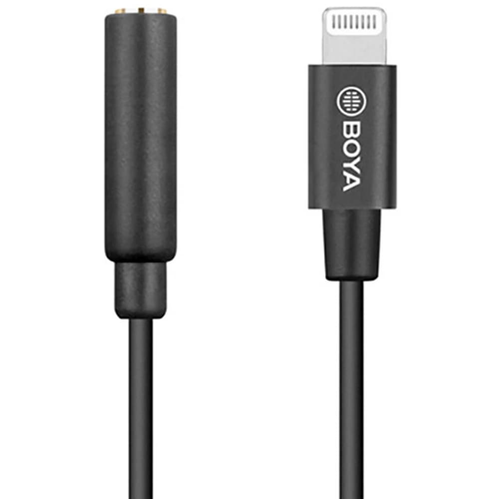 کابل تبدیل میکروفون بویا BOYA BY-K3 3.5mm TRRS Female to Lightning Adapter Cable (2.4″) — تصویر ۴