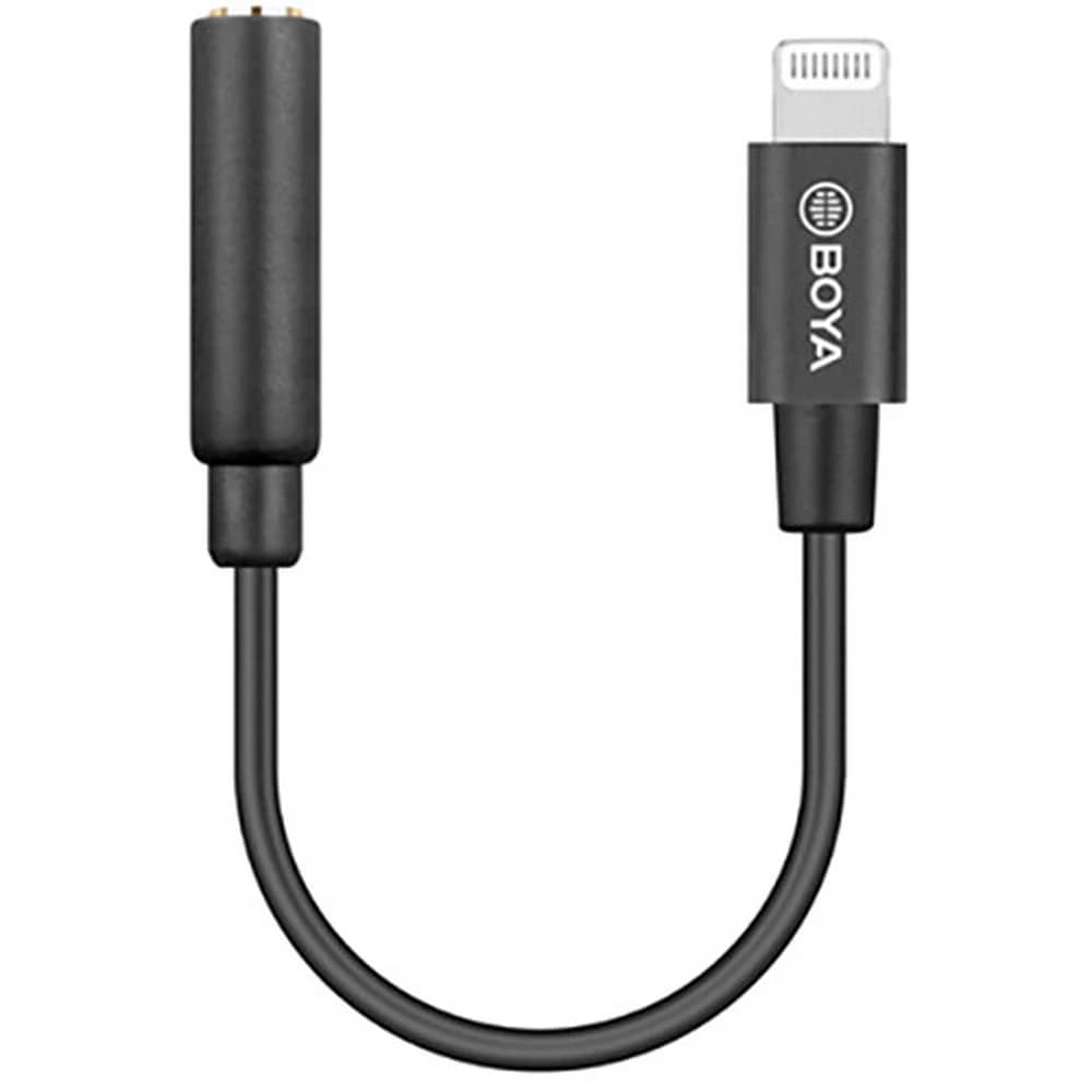 کابل تبدیل میکروفون بویا BOYA BY-K3 3.5mm TRRS Female to Lightning Adapter Cable (2.4″)