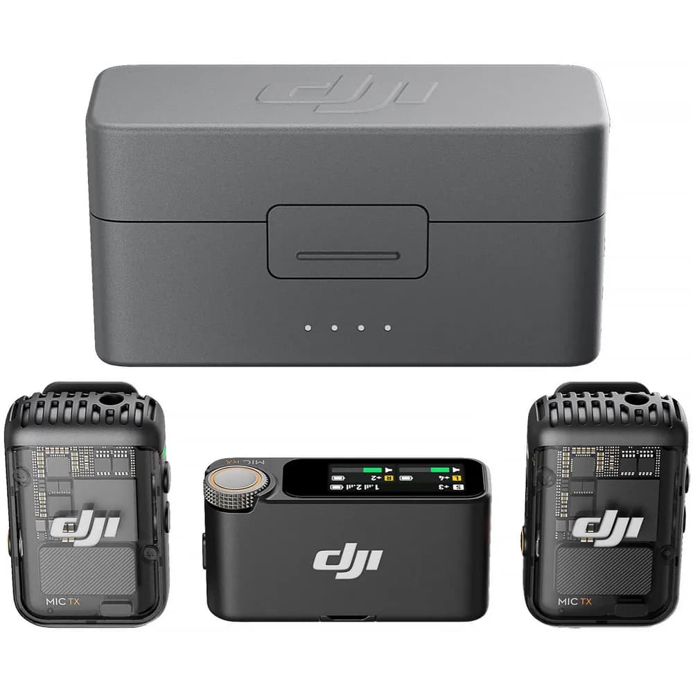 میکروفون dji mic 2 برای دوربین و تلفن هوشمند دو کاربره