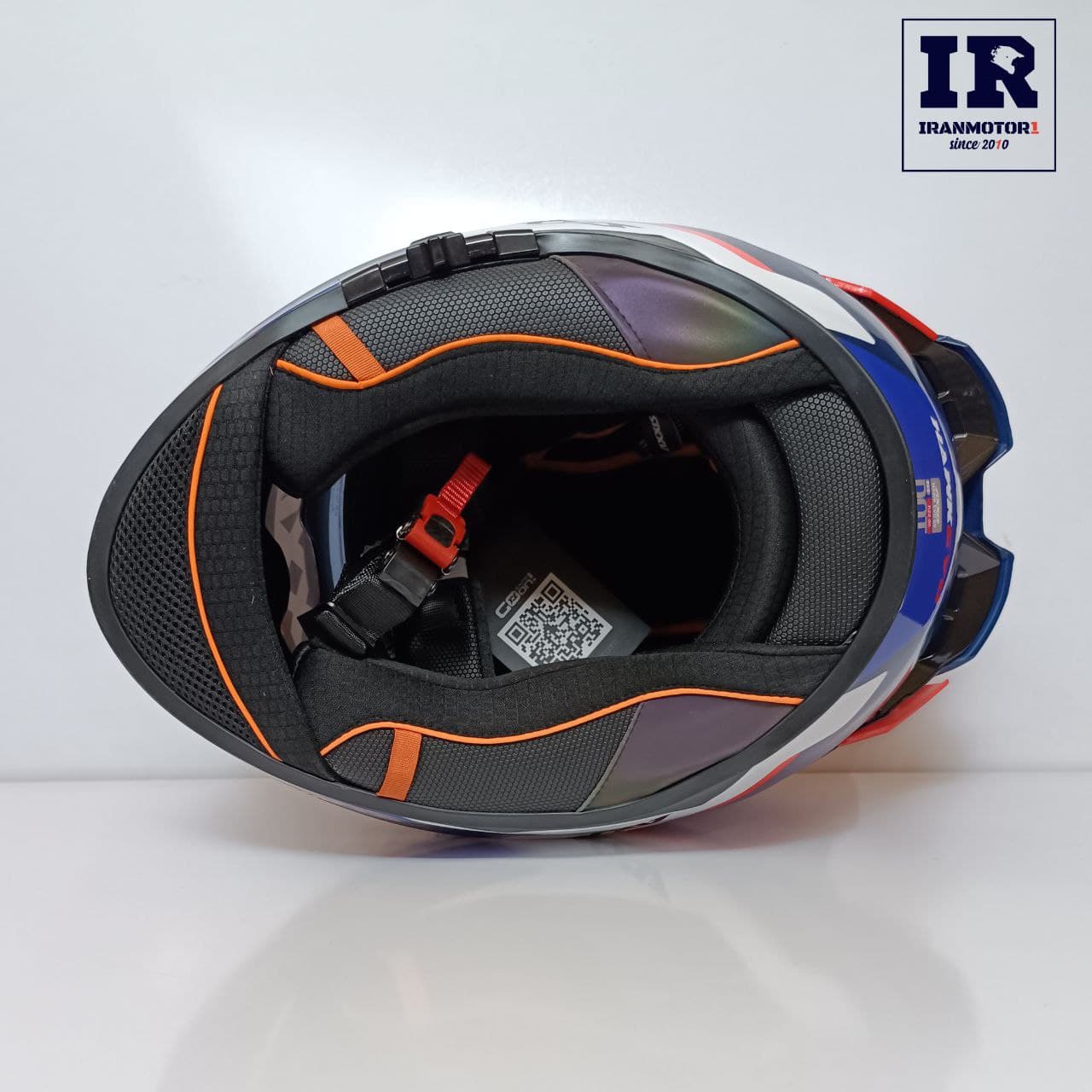 کلاه کاسکت فک ثابت عینک دار AXXIS اکسیس HAWK EVO – آبی سرمه‌ای — تصویر ۵