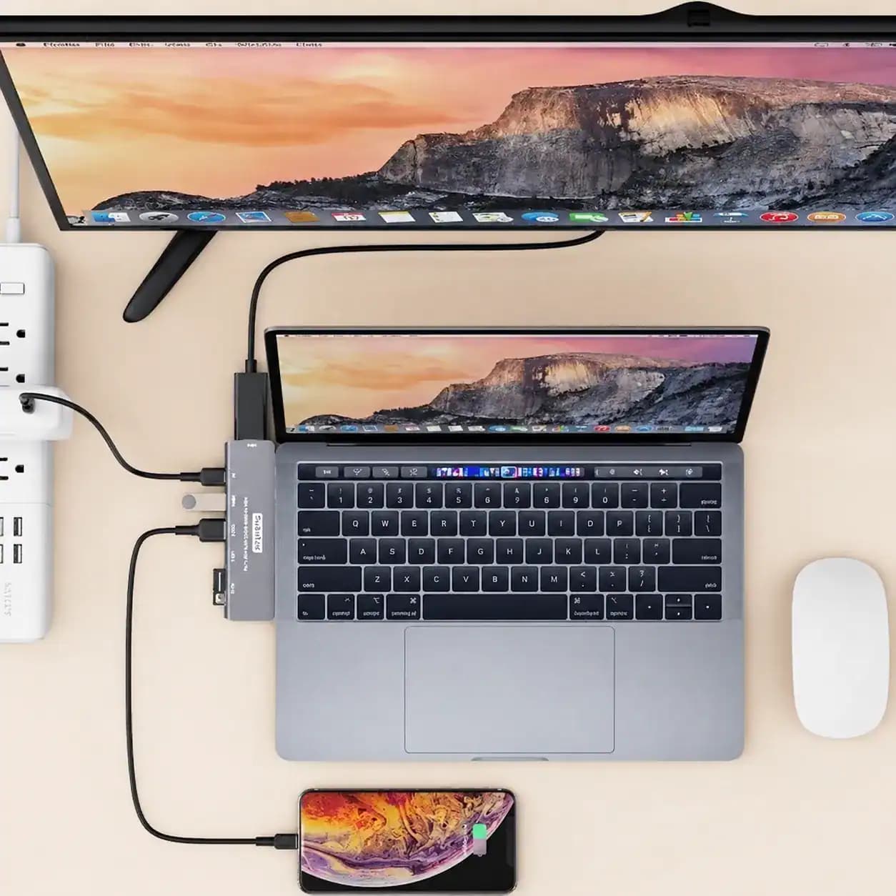 هاب 7 پورت USB-C سیپولار مدل 2Type-C in Mac-HDMI دارای دو کانکتور مخصوص مک بوک با خروجی HDMI 4K — تصویر ۳