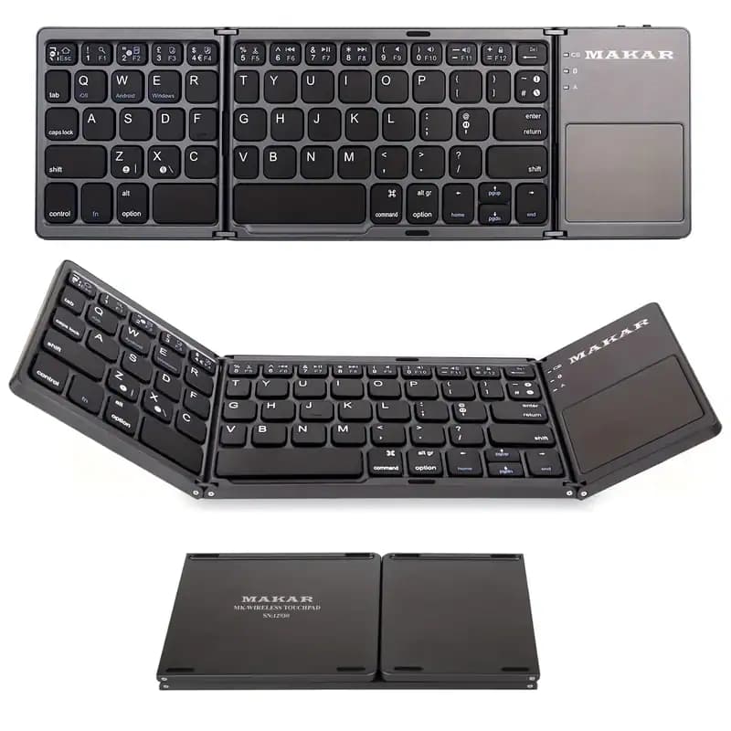 کیبورد و تاچ‌پد تاشو بی سیم MAKAR مدل MK-WIRELESS-TOUCHPAD ساخت تایوان — تصویر ۴