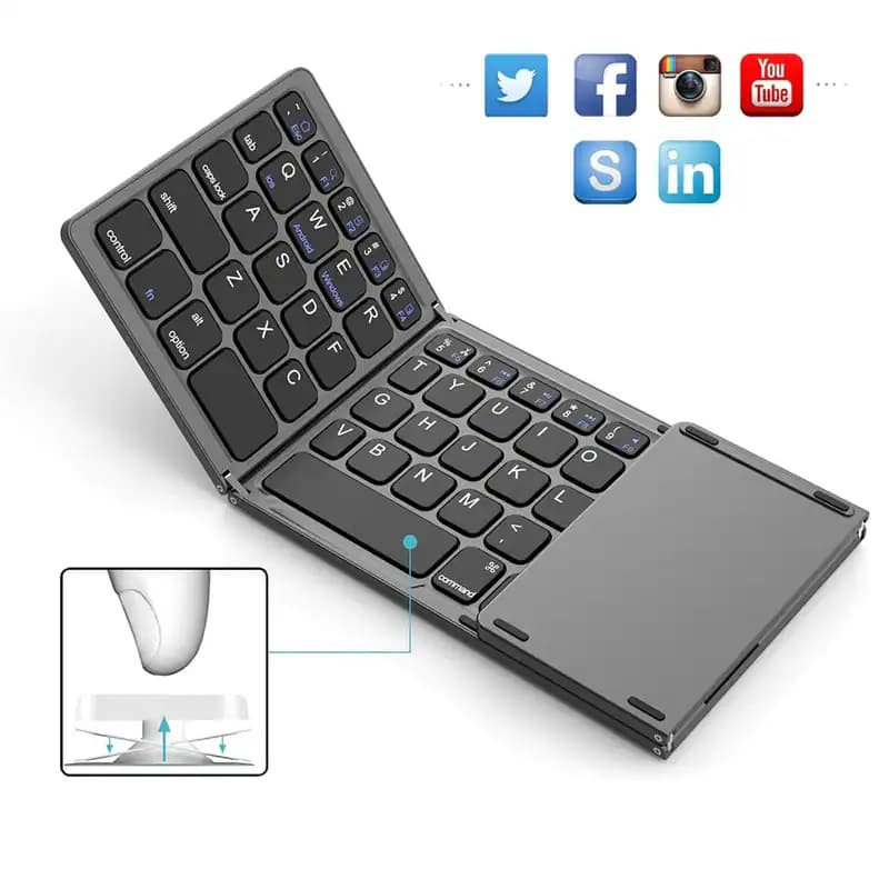 کیبورد و تاچ‌پد تاشو بی سیم MAKAR مدل MK-WIRELESS-TOUCHPAD ساخت تایوان — تصویر ۵