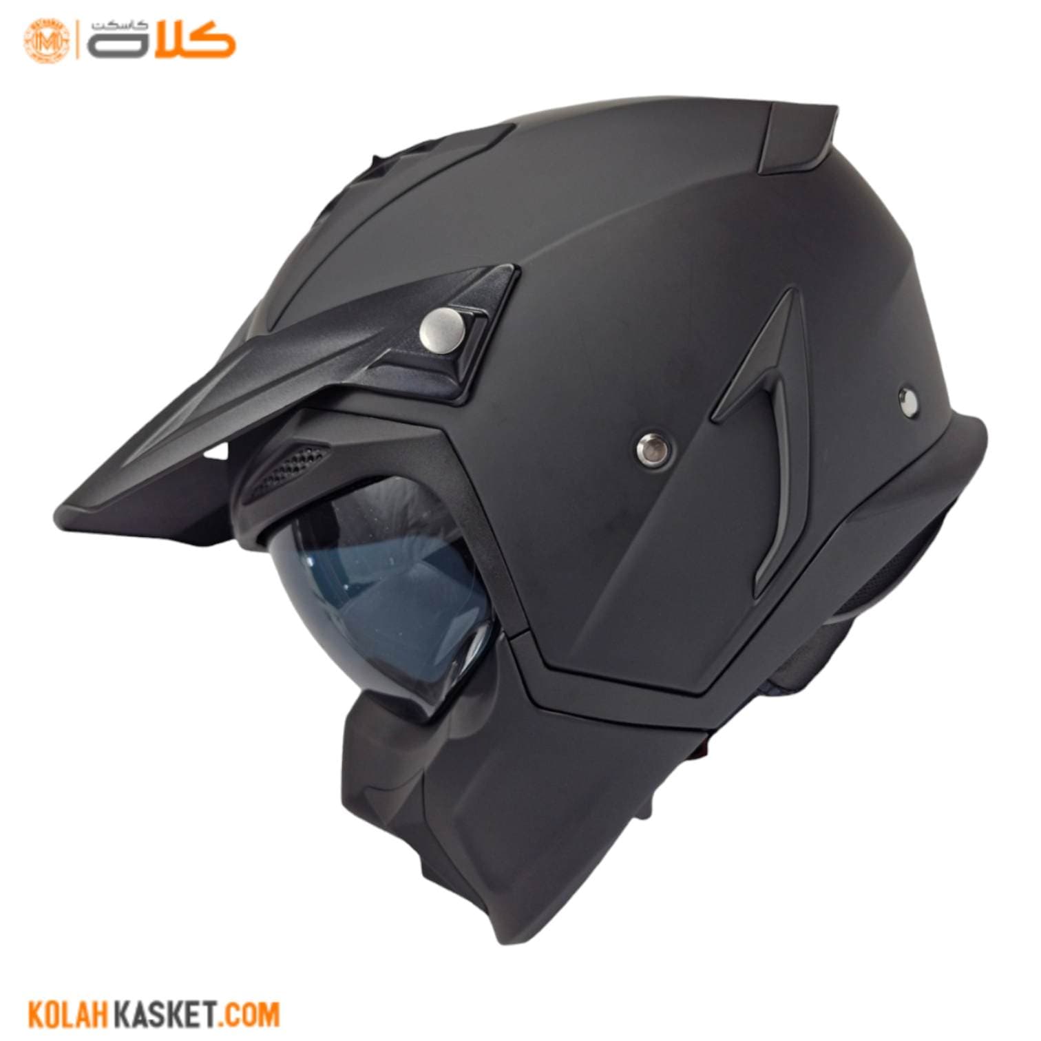 کلاه کاسکت فک جدا شونده راپیدو | Matte black – کد 890