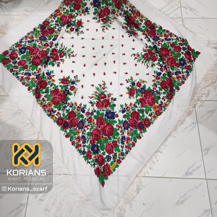 روسری ترک مدل تاتار سفید — تصویر ۲