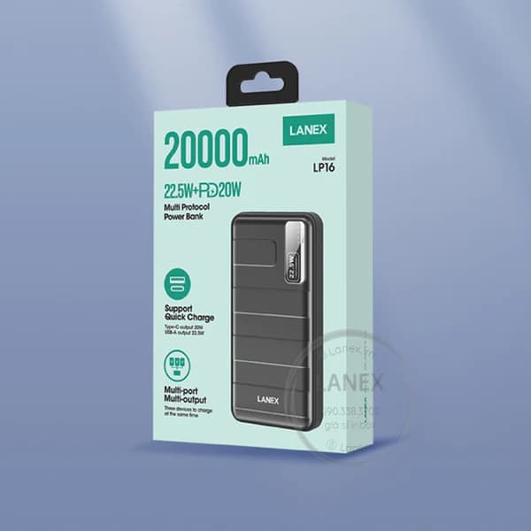 پاوربانک LANEX 20000mah LP16 — تصویر ۳