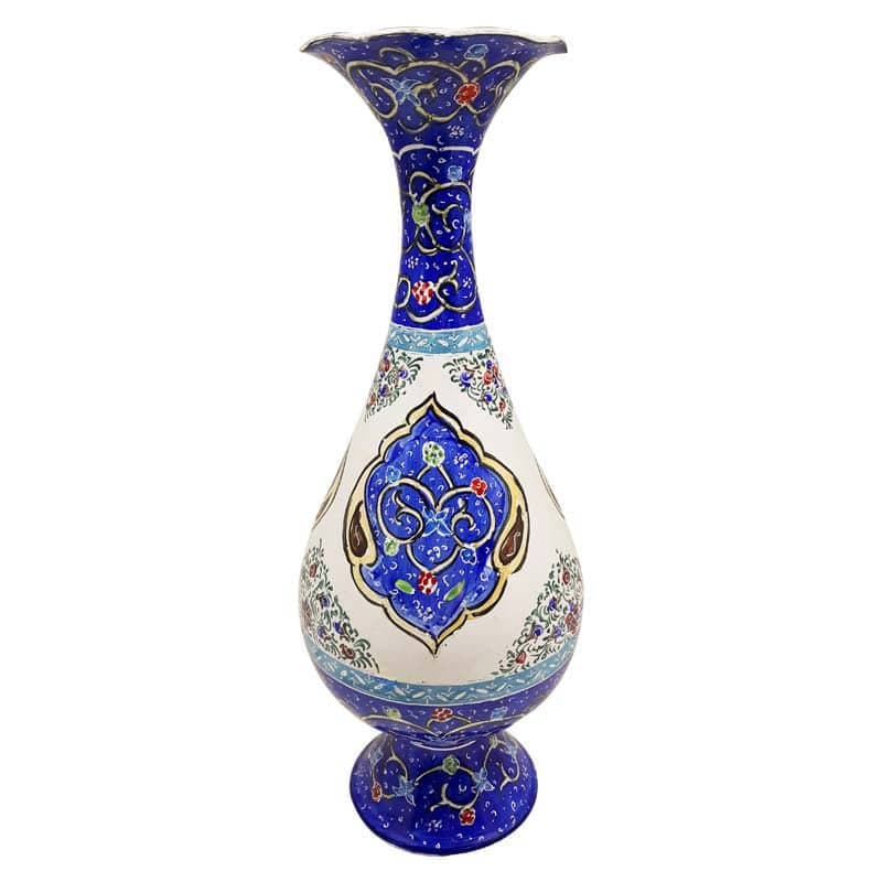 گلدان میناکاری تمام پرداز 20 سانتیمتر