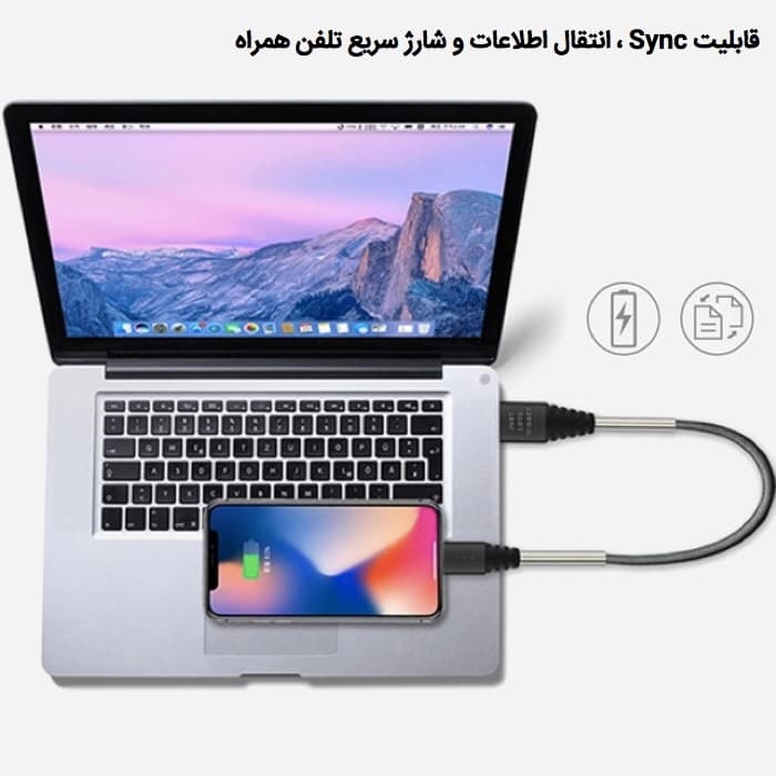 کابل پاوربانکی کوتاه فست شارژ و دیتای لایتنینگ جاست لاو ویجت مدل 6s به طول 30 سانتی متر مخصوص محصولات اپل با پوشش کنفی — تصویر ۸