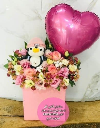 دسته گل و کیک تبریک قدم نورسیده عمه به برادرزاده