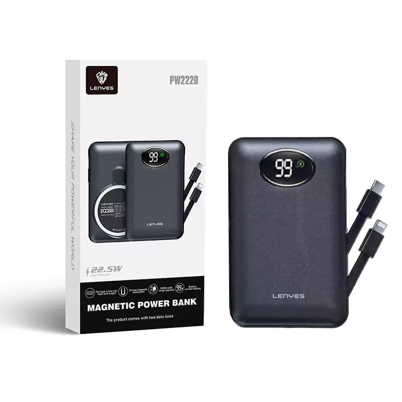 پاوربانک شارژ وایرلس LENYES PW222D 20000mAh