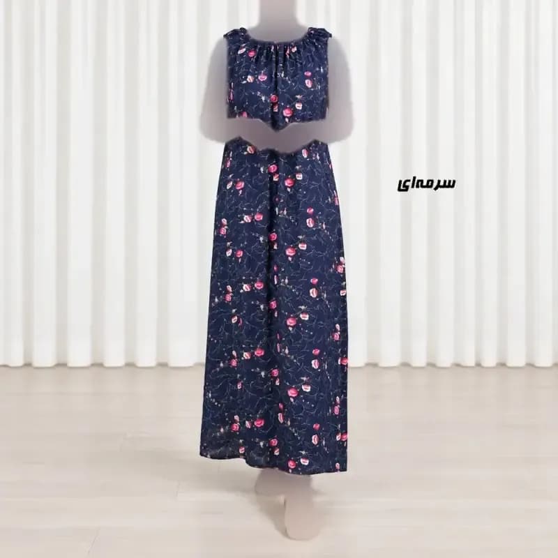 پیراهن ساحلی زنانه آستین حلقه نخی خارجی فری سایز مناسب تا سایز 50 رنگ خنک و راحت — تصویر ۲