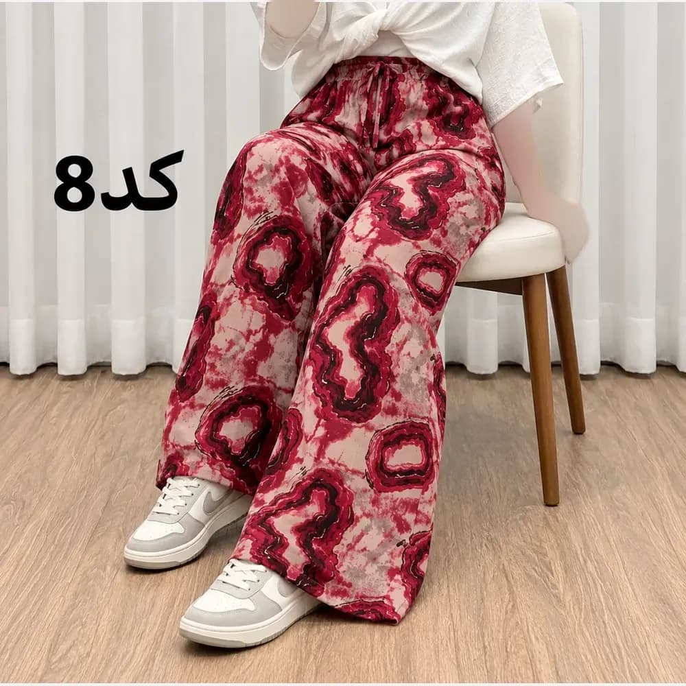 شلوار راحتی نخی پارچه خارجی فری سایز مناسب تا سایز 50 — تصویر ۹