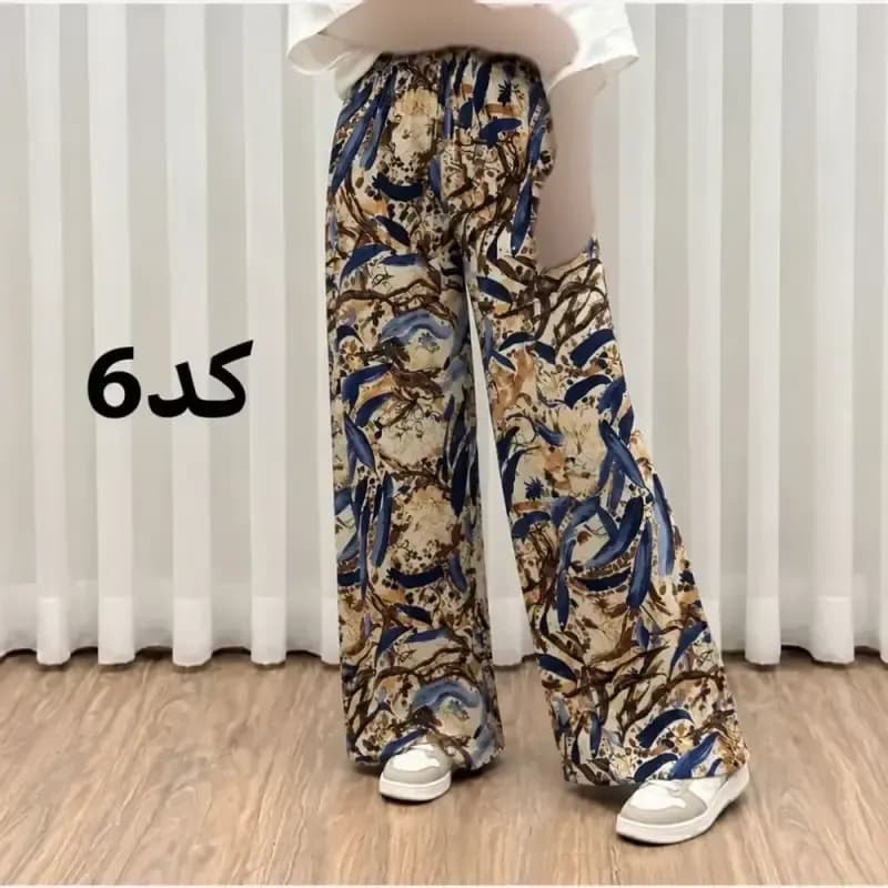 شلوار راحتی نخی پارچه خارجی فری سایز مناسب تا سایز 50 — تصویر ۳