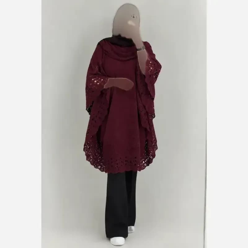 بافت زنانه اکریلیک پانچ طرح شیک و باکیفیت سایز بزرگ — تصویر ۳