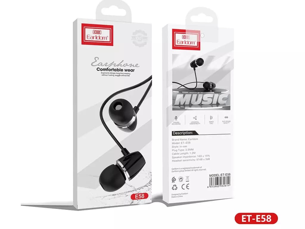 هندزفری با سیم ارلدام Earldom ET-E58 3.5mm headphone — تصویر ۴