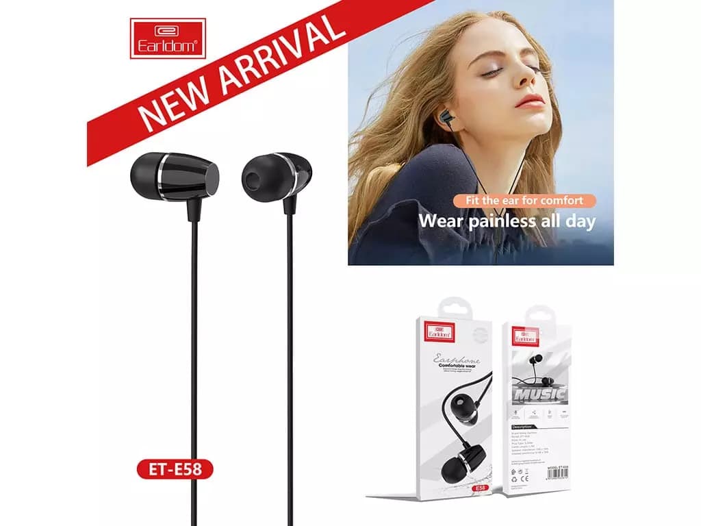 هندزفری با سیم ارلدام Earldom ET-E58 3.5mm headphone — تصویر ۲