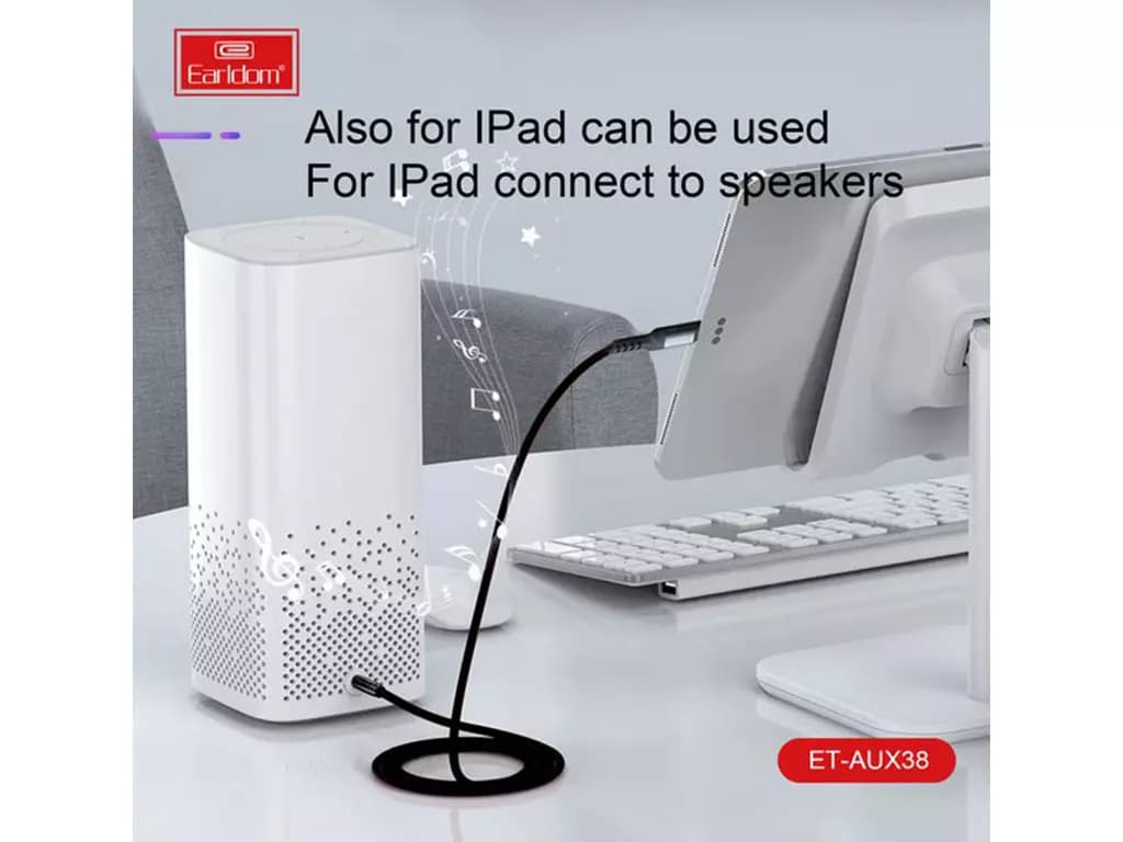 کابل صدا تایپ سی ارلدام Earldom ET-AUX38 Cable 1m — تصویر ۴