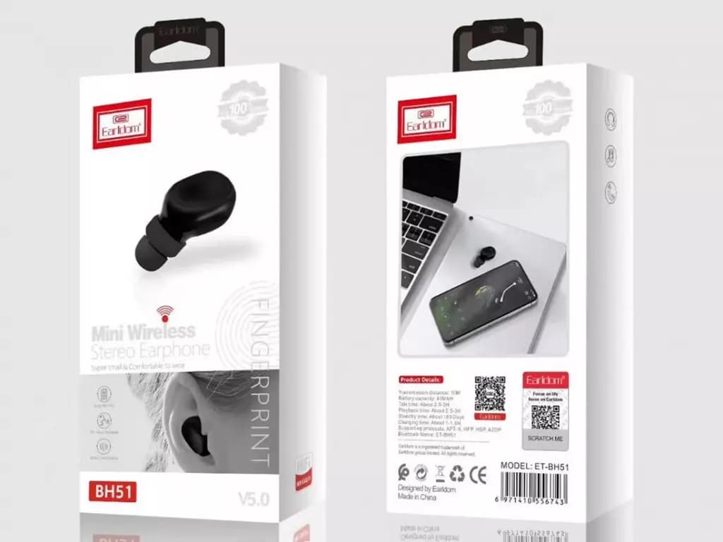 هندزفری بلوتوث تکگوش مینی ارلدام Earldom Single Ear Wireless Earphone ET-BH51 — تصویر ۳