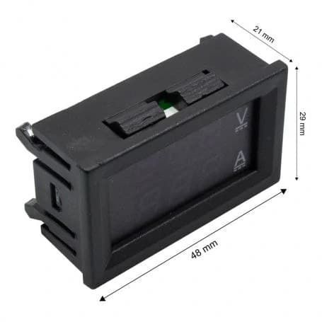 ولت متر آمپر متر 10A 100V DC قرمز آبی — تصویر ۲