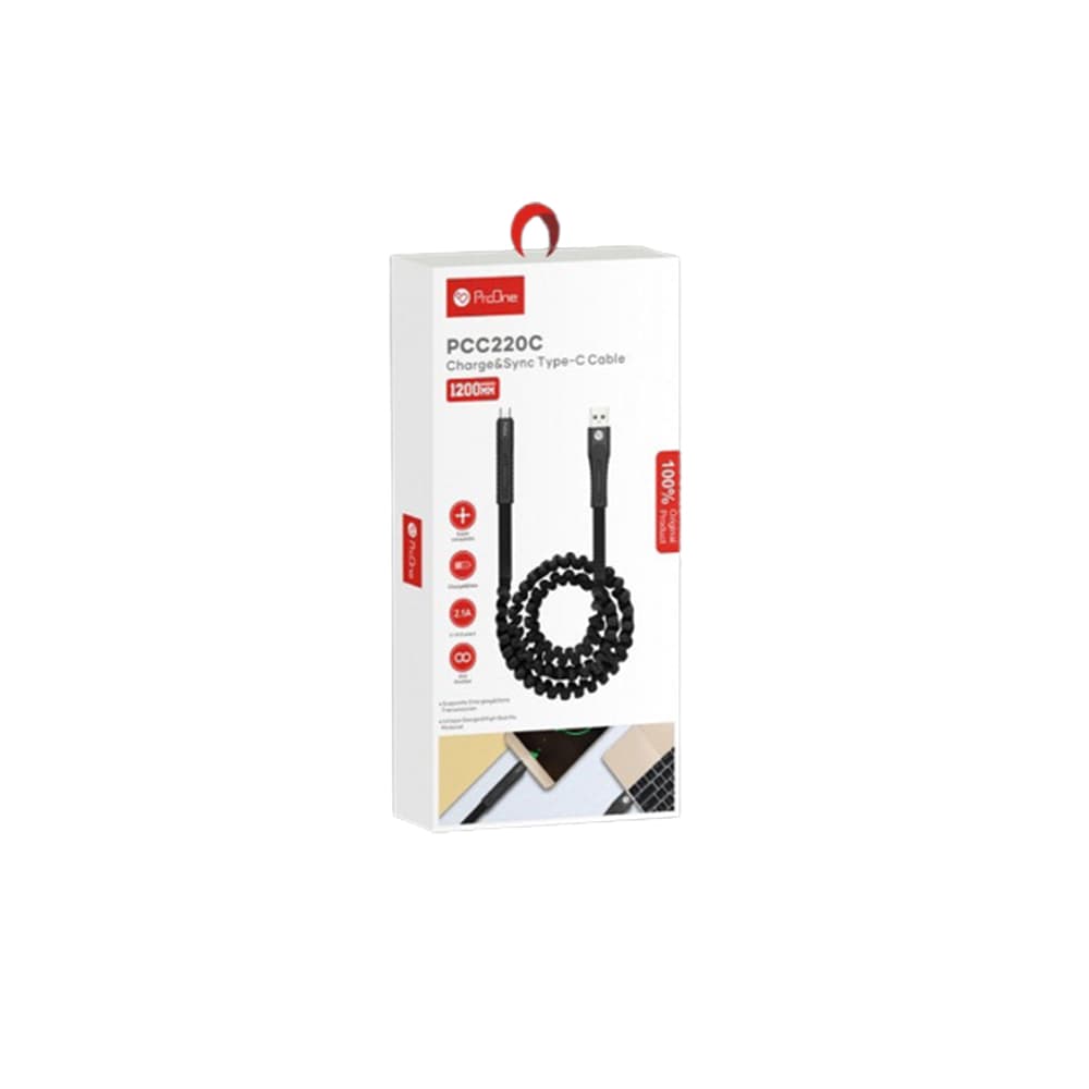 کابل تبدیل USB به USB-C پرووان مدل PCC220C طول 1.2 متر — تصویر ۳