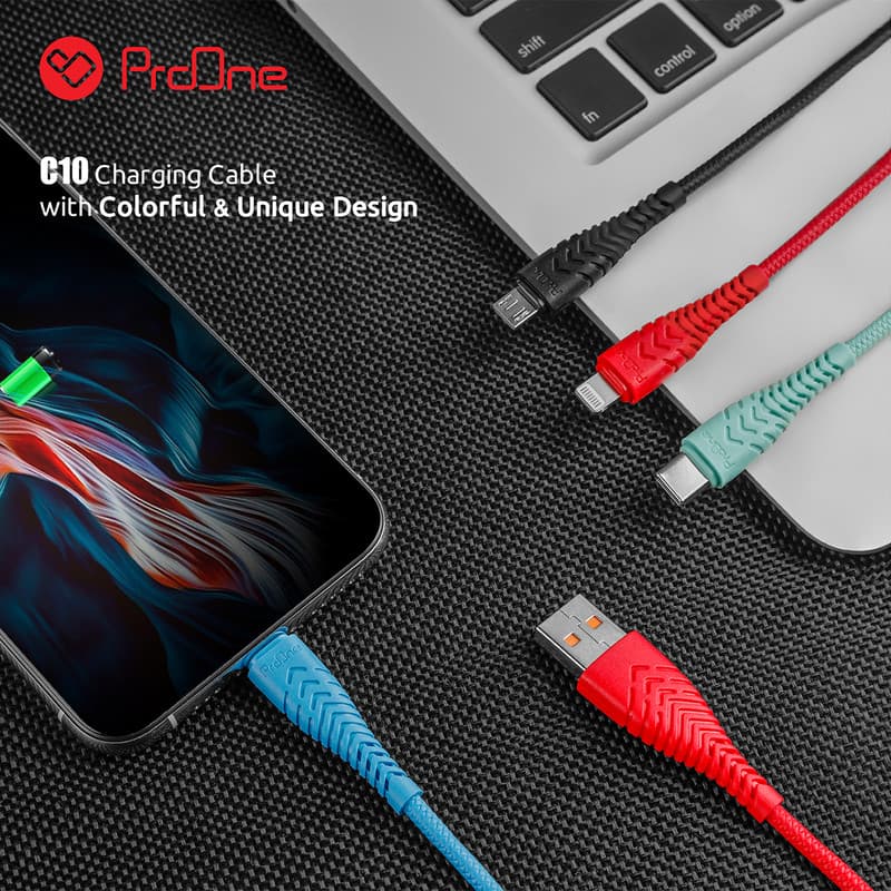 کابل تبدیل USB به USB -C پرووان مدل C10 طول 1 متر — تصویر ۵