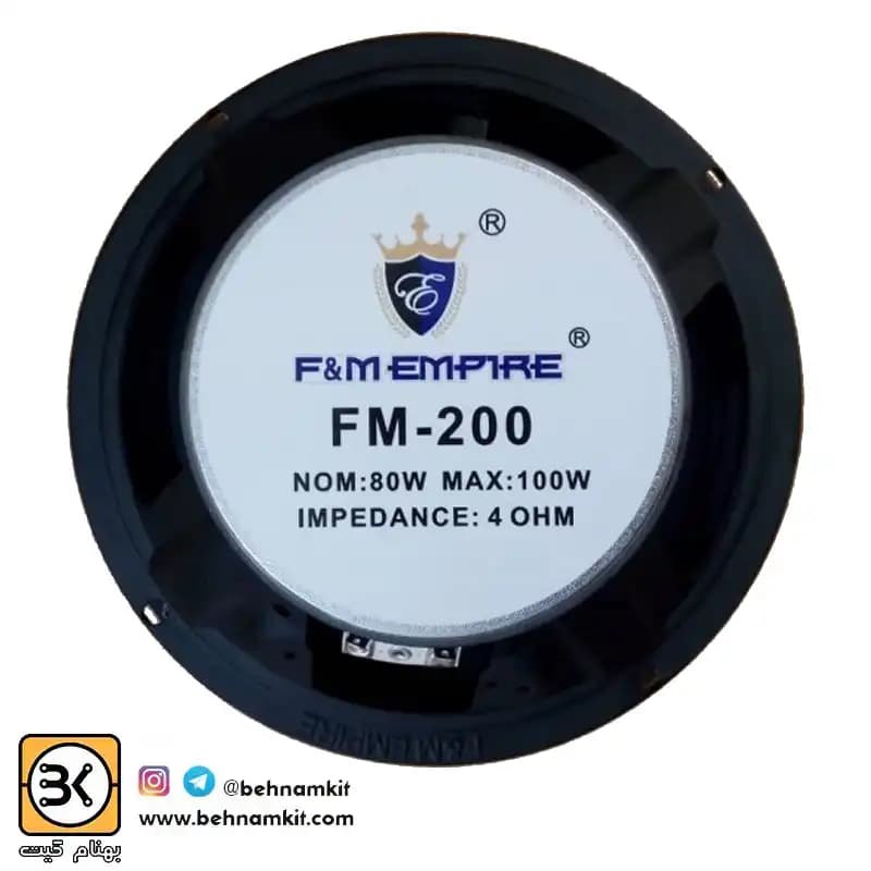 بلندگوی ميدرنج 8 اينچ 100 وات مدل EMPIER FM200 — تصویر ۲
