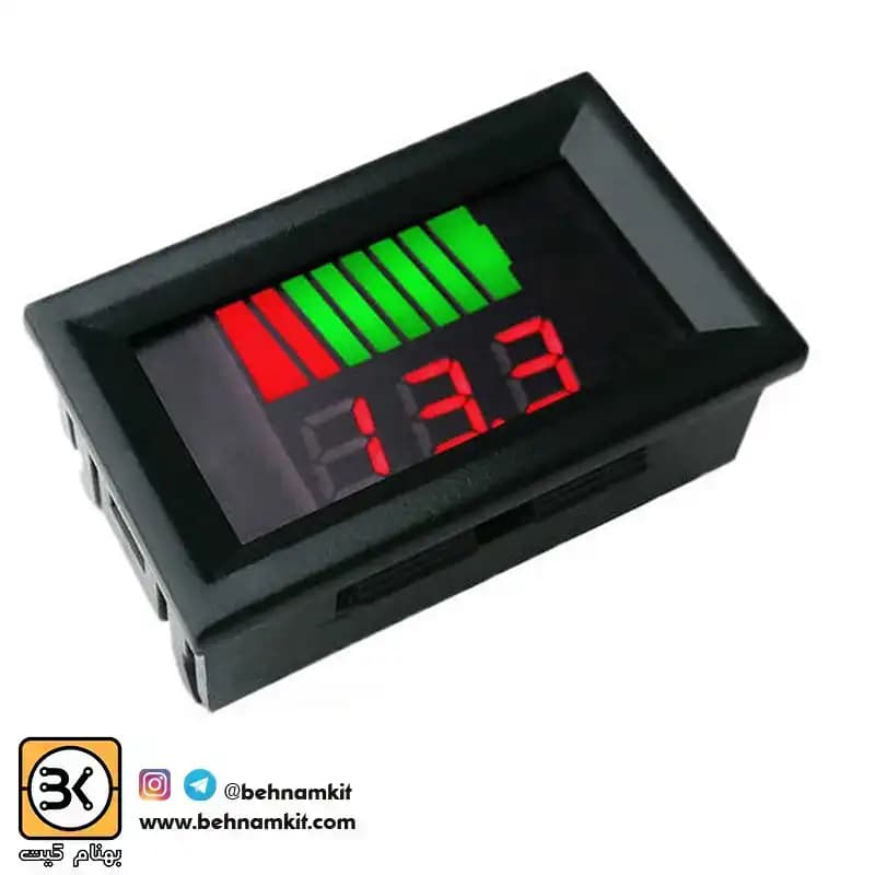 نشانگر ظرفيت و ولتاژ باتری 12 الی 60 ولت