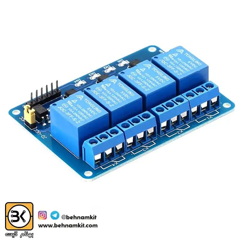 ماژول رله 5 ولت چهار کانال
