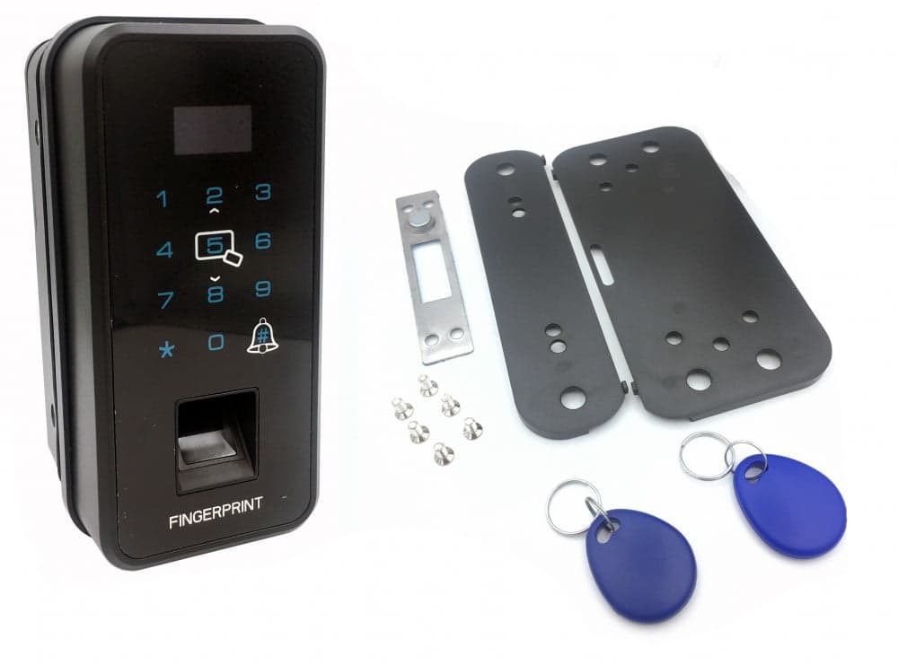 دستگاه اکسس کنترل اثر انگشت و کارت RFID + کد رمز لمسی