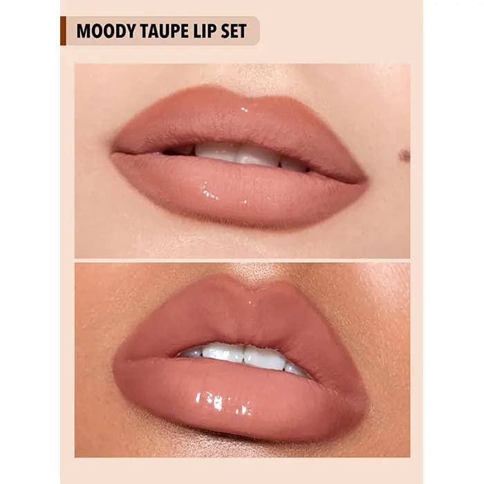 ست خط لب و رژ لب مایع دو سر شیگلم رنگ Moody Taupe — تصویر ۲