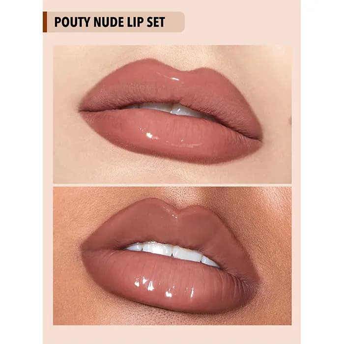 ست خط لب و رژ لب مایع دو سر شیگلم رنگ Pouty Nude — تصویر ۲