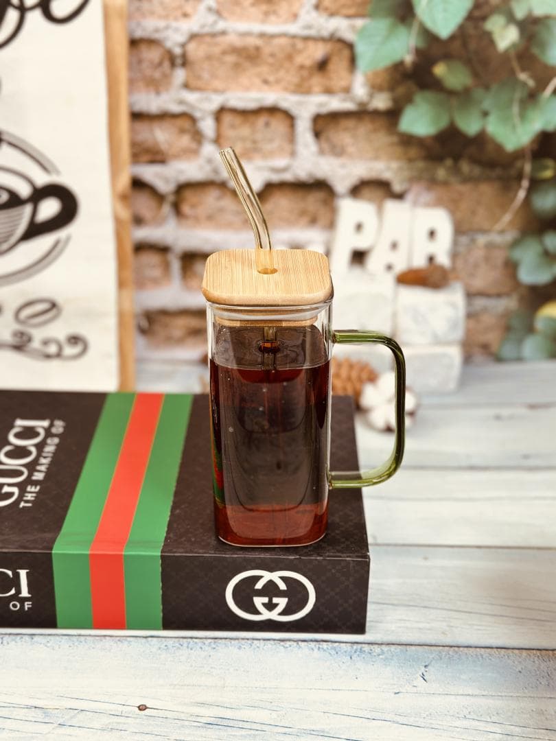 لیوان اسموتی پیرکس دسته دار نباتی کد 5110 — تصویر ۵