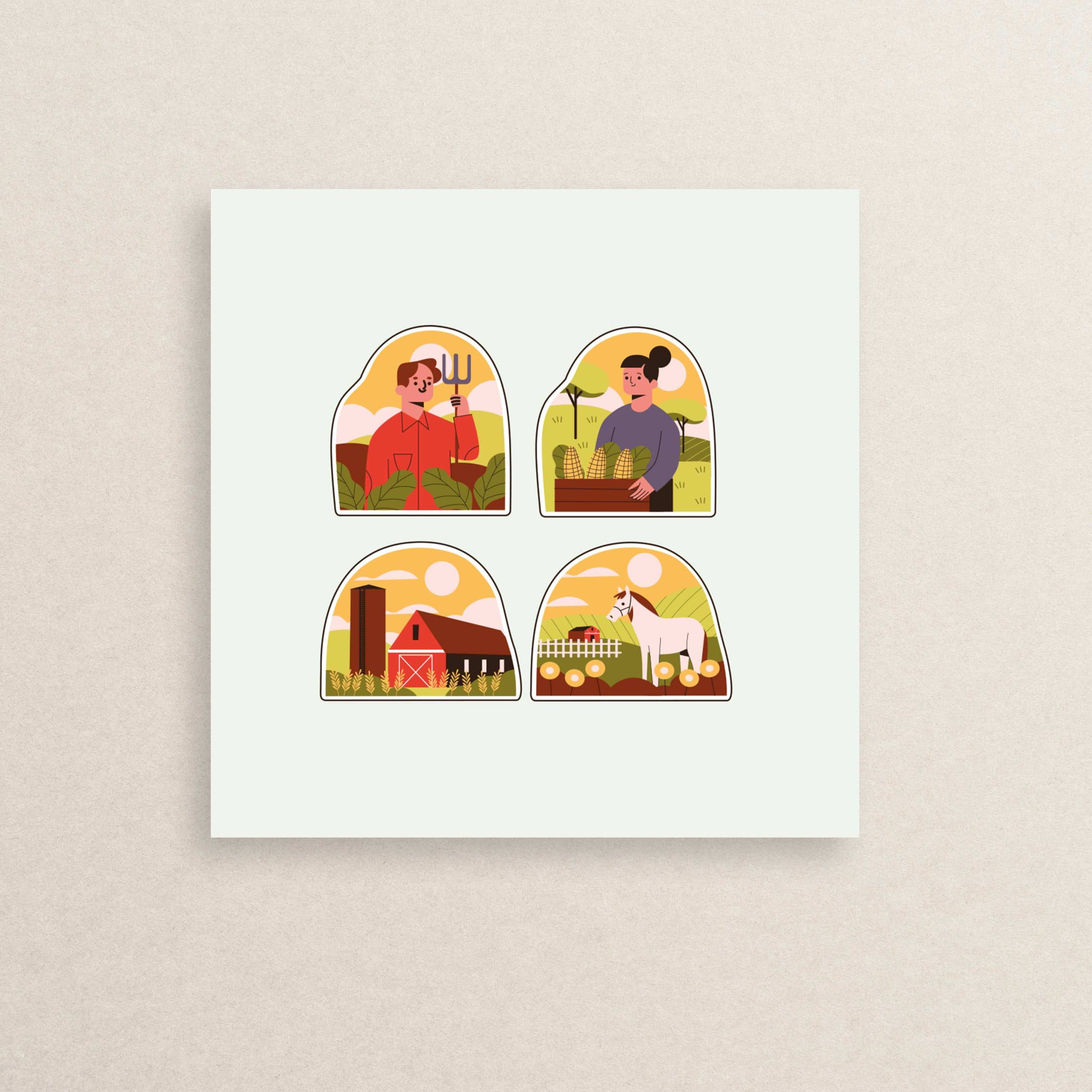 میکرو استیکر پک مزرعه و کشاورز 02 | Micro sticker 02