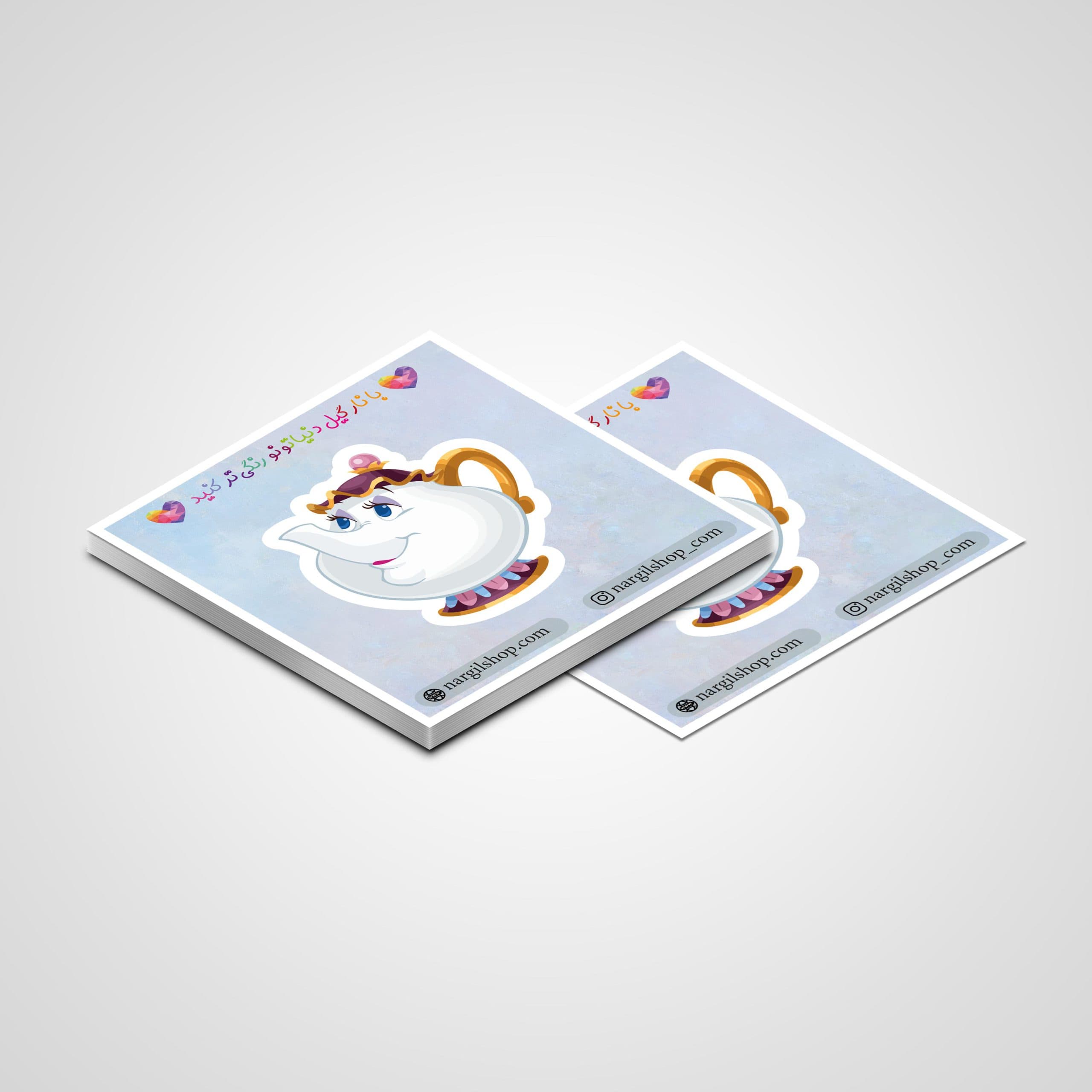 استیکر قوری دیو و دلبر 01 | Beauty and Beast Pot sticker 01 — تصویر ۲