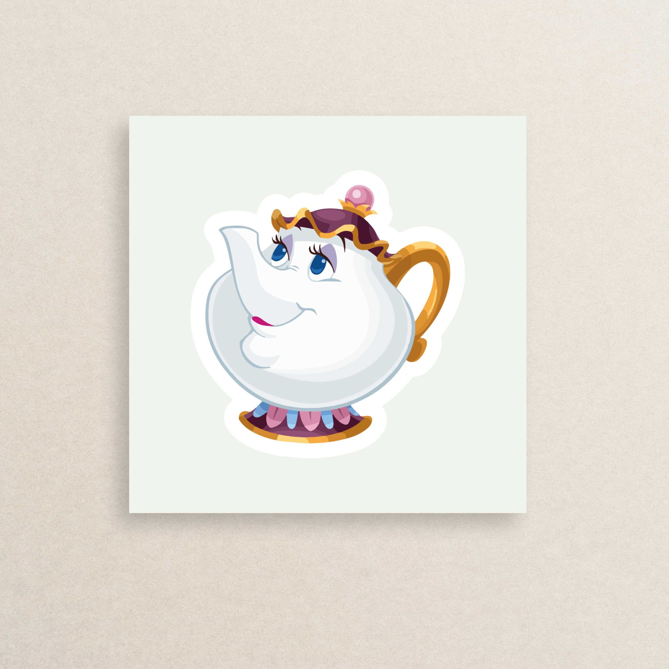 استیکر قوری دیو و دلبر 01 | Beauty and Beast Pot sticker 01