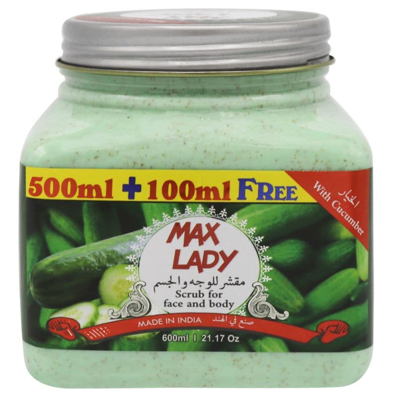 اسکراب خیار صورت و بدن مکس لیدی Max Lady scrub حجم ۶۰۰ میلی لیتر