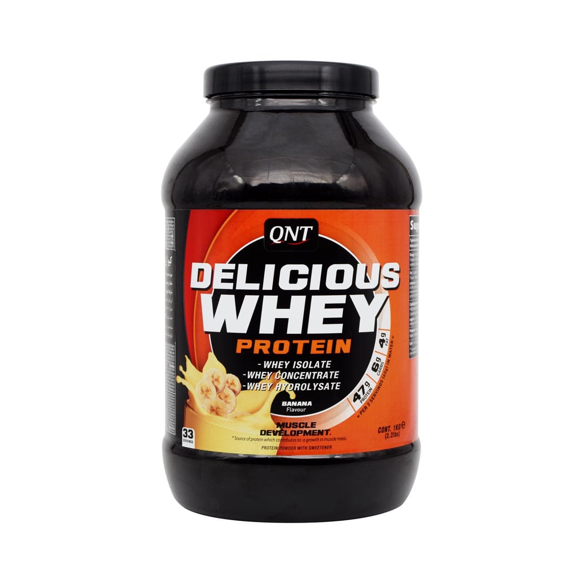 پودر دلیشس وی کیو ان تی 1 کیلوگرم با طعم کارامل QNT Delicious Whey Protein 1 kg