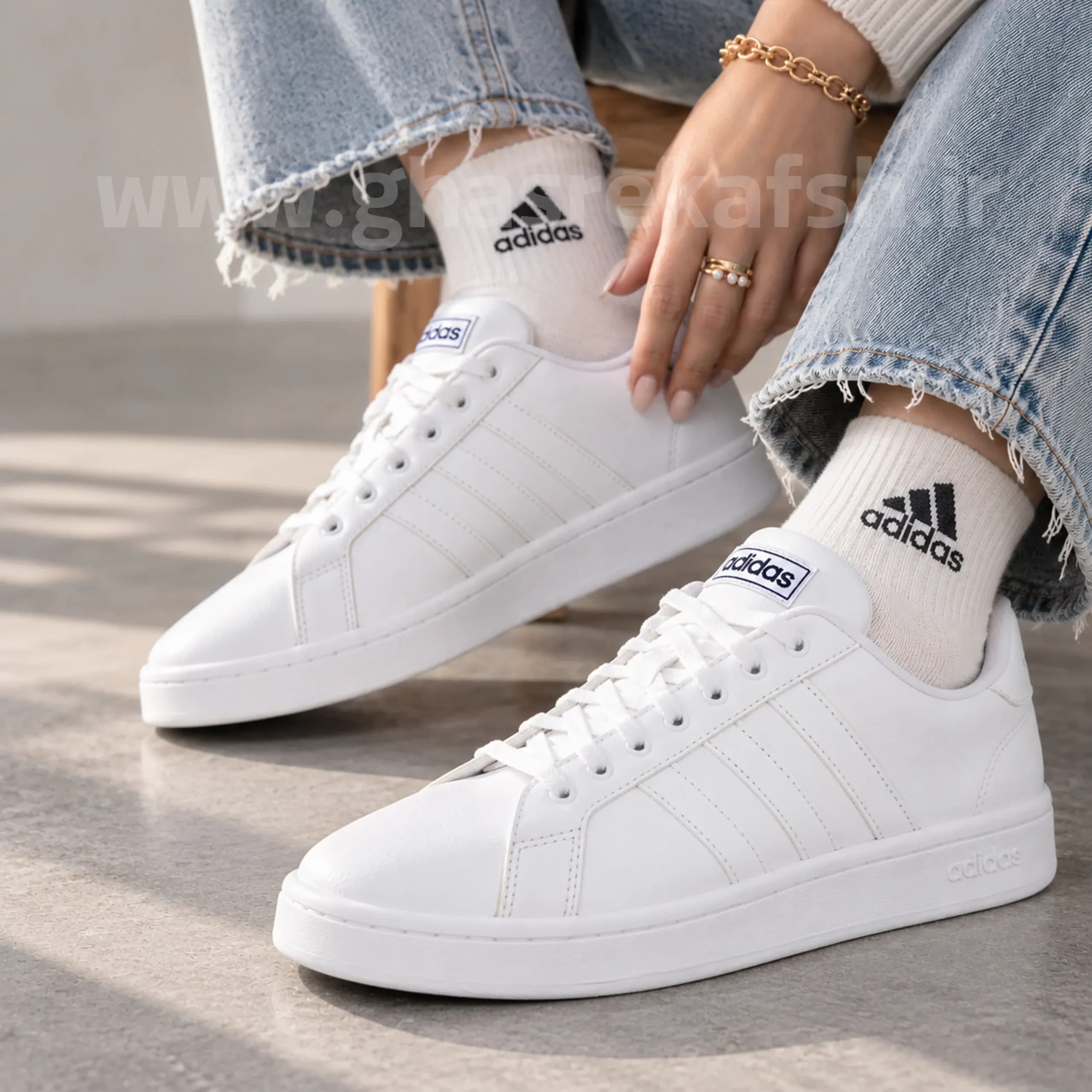 کتونی آدیداس گرند کورت ADIDAS GRAND COURT زنانه سفید کد 2166