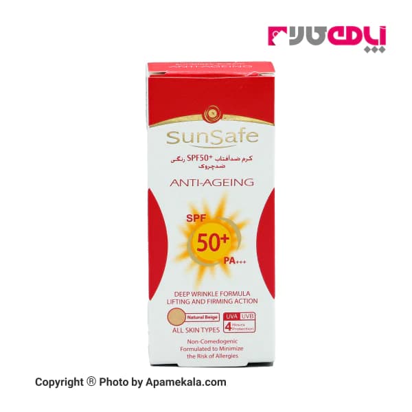 کرم ضدآفتاب SPF50+ بژ روشن ضدچروک سان سیف — تصویر ۲