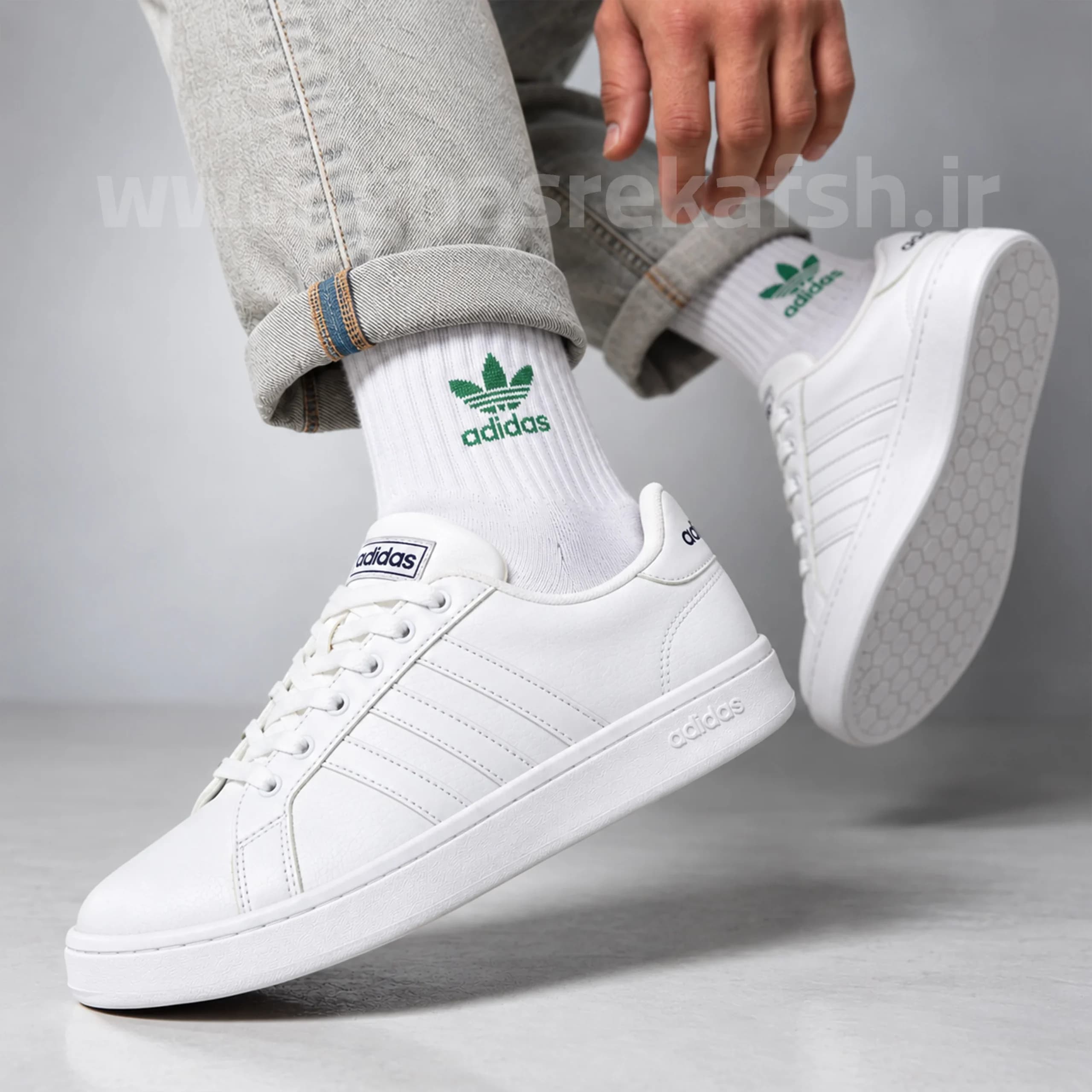 کتونی آدیداس گرند کورت ADIDAS GRAND COURT مردانه سفید کد 430